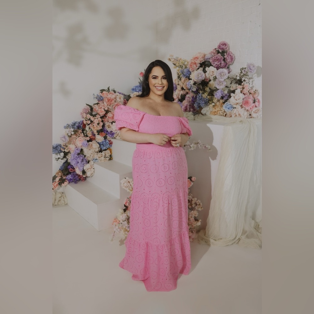 Fashion Nova Vibrant Pink Smocked Blouse